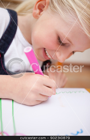 To use this stock image in your creative project, please select the size you need over to the right and click the "Add to Cart" button.
Your downloaded image will come with the Cutcaster watermark removed so don’t worry about the watermark you see on this page. Portrait of a delighted girl drawing stock photo, Portrait of a delighted girl drawing in a classroom by Wavebreak Media