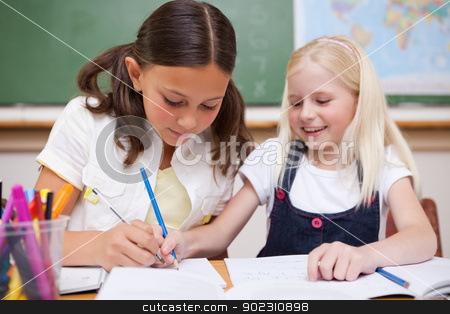 To use this stock image in your creative project, please select the size you need over to the right and click the "Add to Cart" button.
Your downloaded image will come with the Cutcaster watermark removed so don’t worry about the watermark you see on this page. Pupils working together stock photo, Pupils working together in a classroom by Wavebreak Media