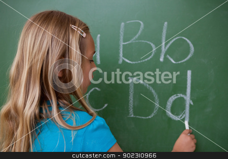 To use this stock image in your creative project, please select the size you need over to the right and click the "Add to Cart" button.
Your downloaded image will come with the Cutcaster watermark removed so don’t worry about the watermark you see on this page. Schoolgirl writing letters stock photo, Schoolgirl writing letters on a blackboard by Wavebreak Media