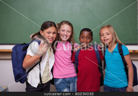 To use this stock image in your creative project, please select the size you need over to the right and click the "Add to Cart" button.
Your downloaded image will come with the Cutcaster watermark removed so don’t worry about the watermark you see on this page. Classmates posing together stock photo, Classmates posing together in a classroom by Wavebreak Media