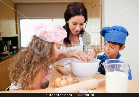 To use this stock image in your creative project, please select the size you need over to the right and click the "Add to Cart" button.
Your downloaded image will come with the Cutcaster watermark removed so don’t worry about the watermark you see on this page. Mother making cookies with her kids stock photo, Mother making cookies together with her kids by Wavebreak Media