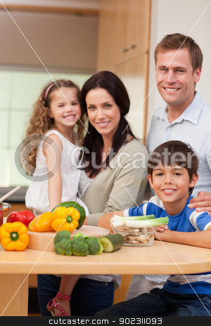 To use this stock image in your creative project, please select the size you need over to the right and click the "Add to Cart" button.
Your downloaded image will come with the Cutcaster watermark removed so don’t worry about the watermark you see on this page. Young family standing in the kitchen stock photo, Young family standing in the kitchen together by Wavebreak Media