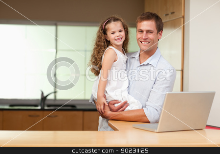 To use this stock image in your creative project, please select the size you need over to the right and click the "Add to Cart" button.
Your downloaded image will come with the Cutcaster watermark removed so don’t worry about the watermark you see on this page. Father carrying his daughter on his arms stock photo, Father carrying his little daughter on his arm by Wavebreak Media