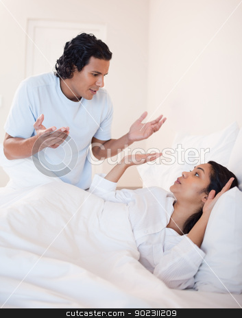 To use this stock image in your creative project, please select the size you need over to the right and click the "Add to Cart" button.
Your downloaded image will come with the Cutcaster watermark removed so don’t worry about the watermark you see on this page. Couple fighting in the bedroom stock photo, Young couple fighting in the bedroom by Wavebreak Media