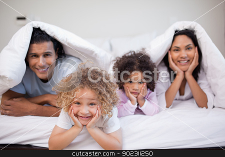 To use this stock image in your creative project, please select the size you need over to the right and click the "Add to Cart" button.
Your downloaded image will come with the Cutcaster watermark removed so don’t worry about the watermark you see on this page. Family playing in the bedroom together stock photo, Young family playing in the bedroom together by Wavebreak Media