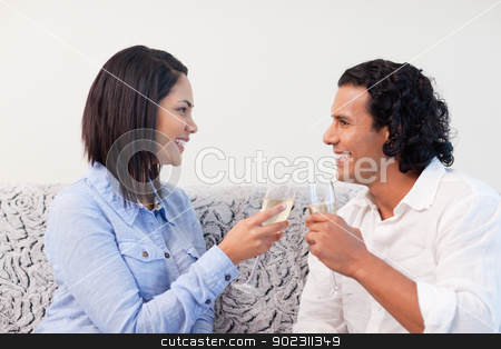 To use this stock image in your creative project, please select the size you need over to the right and click the "Add to Cart" button.
Your downloaded image will come with the Cutcaster watermark removed so don’t worry about the watermark you see on this page. Couple drinking sparkling wine stock photo, Young couple drinking sparkling wine by Wavebreak Media