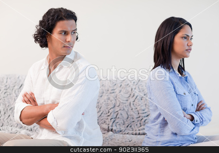 To use this stock image in your creative project, please select the size you need over to the right and click the "Add to Cart" button.
Your downloaded image will come with the Cutcaster watermark removed so don’t worry about the watermark you see on this page. Couple having a fight in the living room stock photo, Young couple having a fight in the living room by Wavebreak Media