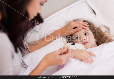 To use this stock image in your creative project, please select the size you need over to the right and click the "Add to Cart" button.
Your downloaded image will come with the Cutcaster watermark removed so don’t worry about the watermark you see on this page. Mother taking care of her sick daughter stock photo, Young mother taking care of her sick daughter by Wavebreak Media