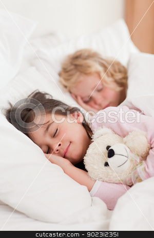 To use this stock image in your creative project, please select the size you need over to the right and click the "Add to Cart" button.
Your downloaded image will come with the Cutcaster watermark removed so don’t worry about the watermark you see on this page. Portrait of siblings sleeping stock photo, Portrait of siblings sleeping in a bedroom by Wavebreak Media