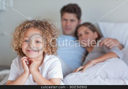 To use this stock image in your creative project, please select the size you need over to the right and click the "Add to Cart" button.
Your downloaded image will come with the Cutcaster watermark removed so don’t worry about the watermark you see on this page. Boy sitting on his parents's bed stock photo, Boy sitting on his parents's bed while looking at the camera by Wavebreak Media