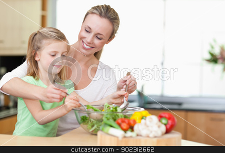 To use this stock image in your creative project, please select the size you need over to the right and click the "Add to Cart" button.
Your downloaded image will come with the Cutcaster watermark removed so don’t worry about the watermark you see on this page. Mother and daughter stirring salad stock photo, Mother and daughter stirring salad together by Wavebreak Media