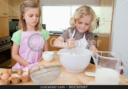 To use this stock image in your creative project, please select the size you need over to the right and click the "Add to Cart" button.
Your downloaded image will come with the Cutcaster watermark removed so don’t worry about the watermark you see on this page. Young siblings preparing dough stock photo, Young siblings preparing dough together by Wavebreak Media