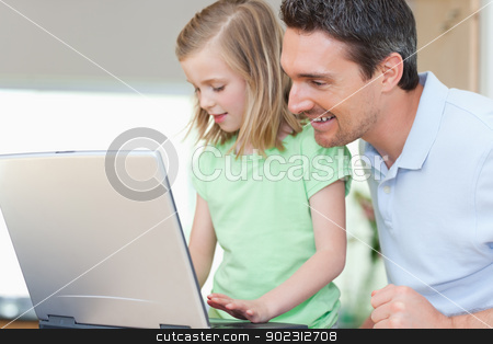 To use this stock image in your creative project, please select the size you need over to the right and click the "Add to Cart" button.
Your downloaded image will come with the Cutcaster watermark removed so don’t worry about the watermark you see on this page. Father and daughter with notebook stock photo, Father and daughter together with notebook by Wavebreak Media