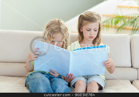 To use this stock image in your creative project, please select the size you need over to the right and click the "Add to Cart" button.
Your downloaded image will come with the Cutcaster watermark removed so don’t worry about the watermark you see on this page. Siblings reading magazine on the sofa stock photo, Siblings reading magazine together on the sofa by Wavebreak Media