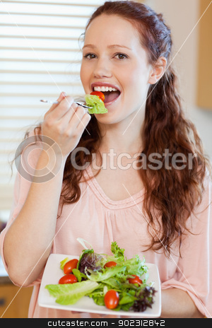 To use this stock image in your creative project, please select the size you need over to the right and click the "Add to Cart" button.
Your downloaded image will come with the Cutcaster watermark removed so don’t worry about the watermark you see on this page. Girl having salad stock photo, Girl having some salad by Wavebreak Media