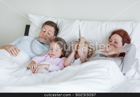 To use this stock image in your creative project, please select the size you need over to the right and click the "Add to Cart" button.
Your downloaded image will come with the Cutcaster watermark removed so don’t worry about the watermark you see on this page. Family waking up stock photo, Family slowly waking up by Wavebreak Media