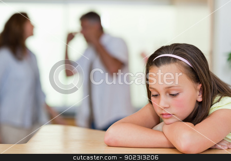 To use this stock image in your creative project, please select the size you need over to the right and click the "Add to Cart" button.
Your downloaded image will come with the Cutcaster watermark removed so don’t worry about the watermark you see on this page. Sad girl with her fighting parents behind her stock photo, Sad looking girl with her fighting parents behind her by Wavebreak Media