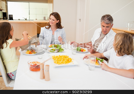To use this stock image in your creative project, please select the size you need over to the right and click the "Add to Cart" button.
Your downloaded image will come with the Cutcaster watermark removed so don’t worry about the watermark you see on this page. Family passing around the breadbasket during dinner stock photo, Family passing around the breadbasket during the dinner by Wavebreak Media