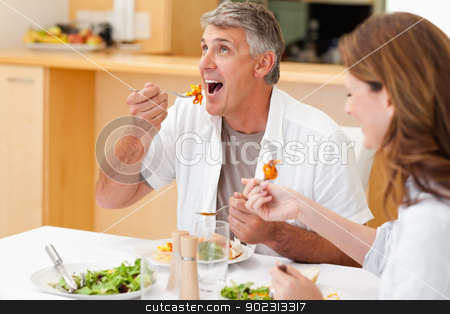 To use this stock image in your creative project, please select the size you need over to the right and click the "Add to Cart" button.
Your downloaded image will come with the Cutcaster watermark removed so don’t worry about the watermark you see on this page. Married couple enjoying dinner stock photo, Married couple enjoying dinner together by Wavebreak Media