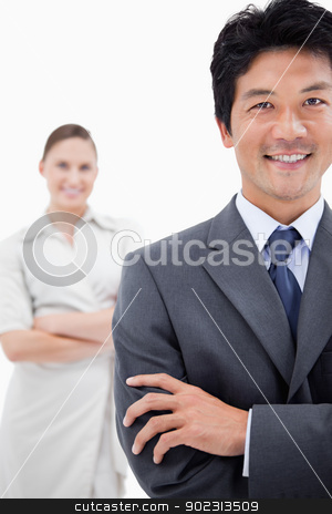 To use this stock image in your creative project, please select the size you need over to the right and click the "Add to Cart" button.
Your downloaded image will come with the Cutcaster watermark removed so don’t worry about the watermark you see on this page. Portrait of business people posing stock photo, Portrait of business people posing with the arms crossed by Wavebreak Media