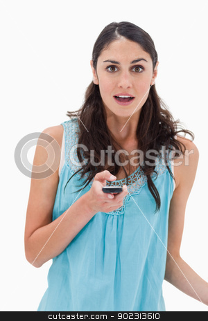 To use this stock image in your creative project, please select the size you need over to the right and click the "Add to Cart" button.
Your downloaded image will come with the Cutcaster watermark removed so don’t worry about the watermark you see on this page. Portrait of a shocked woman reading a text message stock photo, Portrait of a shocked woman reading a text message against a white background by Wavebreak Media