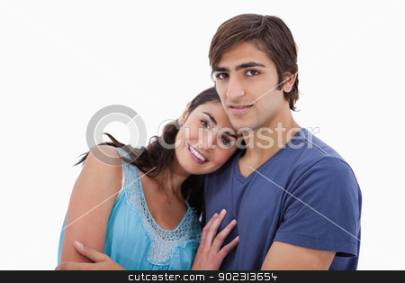 To use this stock image in your creative project, please select the size you need over to the right and click the "Add to Cart" button.
Your downloaded image will come with the Cutcaster watermark removed so don’t worry about the watermark you see on this page. Charming couple embracing each other stock photo, Charming couple embracing each other against a white background by Wavebreak Media