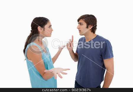 To use this stock image in your creative project, please select the size you need over to the right and click the "Add to Cart" button.
Your downloaded image will come with the Cutcaster watermark removed so don’t worry about the watermark you see on this page. Angry couple arguing stock photo, Angry couple arguing against a white background by Wavebreak Media