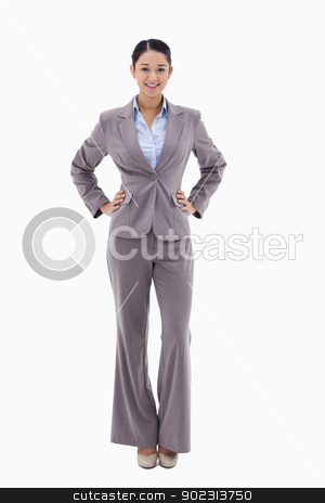To use this stock image in your creative project, please select the size you need over to the right and click the "Add to Cart" button.
Your downloaded image will come with the Cutcaster watermark removed so don’t worry about the watermark you see on this page. Portrait of a businesswoman with the hands on her hips stock photo, Portrait of a businesswoman with the hands on her hips against a white background by Wavebreak Media