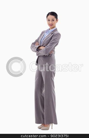 To use this stock image in your creative project, please select the size you need over to the right and click the "Add to Cart" button.
Your downloaded image will come with the Cutcaster watermark removed so don’t worry about the watermark you see on this page. Portrait of a gorgeous businesswoman with the arms crossed stock photo, Portrait of a gorgeous businesswoman with the arms crossed against a white background by Wavebreak Media