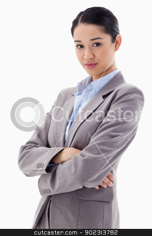 To use this stock image in your creative project, please select the size you need over to the right and click the "Add to Cart" button.
Your downloaded image will come with the Cutcaster watermark removed so don’t worry about the watermark you see on this page. Portrait of a gorgeous businesswoman posing with the arms crosse stock photo, Portrait of a gorgeous businesswoman posing with the arms crossed against a white background by Wavebreak Media