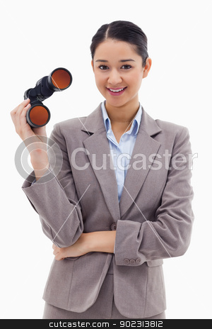 To use this stock image in your creative project, please select the size you need over to the right and click the "Add to Cart" button.
Your downloaded image will come with the Cutcaster watermark removed so don’t worry about the watermark you see on this page. Portrait of a businesswoman holding binoculars stock photo, Portrait of a businesswoman holding binoculars against a white background by Wavebreak Media