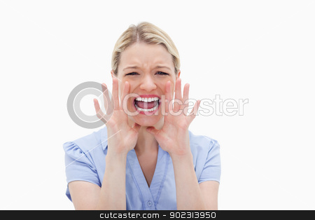 To use this stock image in your creative project, please select the size you need over to the right and click the "Add to Cart" button.
Your downloaded image will come with the Cutcaster watermark removed so don’t worry about the watermark you see on this page. Frightened young woman stock photo, Frightened young woman against a white background by Wavebreak Media
