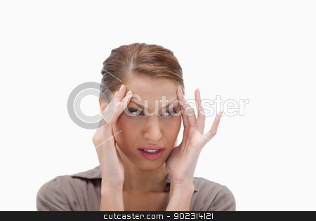 To use this stock image in your creative project, please select the size you need over to the right and click the "Add to Cart" button.
Your downloaded image will come with the Cutcaster watermark removed so don’t worry about the watermark you see on this page. Woman experiencing a headache stock photo, Woman experiencing a headache against a white background by Wavebreak Media