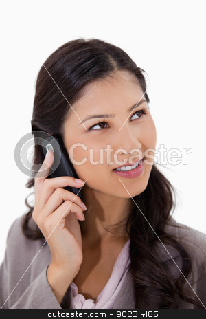 To use this stock image in your creative project, please select the size you need over to the right and click the "Add to Cart" button.
Your downloaded image will come with the Cutcaster watermark removed so don’t worry about the watermark you see on this page. Woman listening to caller on the phone stock photo, Woman listening to caller on the phone against a white background by Wavebreak Media