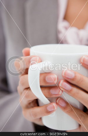 To use this stock image in your creative project, please select the size you need over to the right and click the "Add to Cart" button.
Your downloaded image will come with the Cutcaster watermark removed so don’t worry about the watermark you see on this page. Cup being held by female hands stock photo, White cup being held by female hands by Wavebreak Media