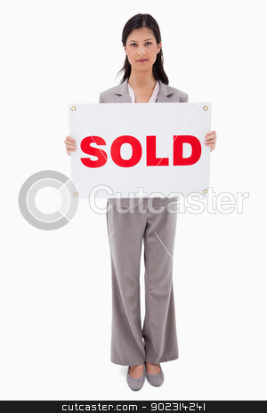 To use this stock image in your creative project, please select the size you need over to the right and click the "Add to Cart" button.
Your downloaded image will come with the Cutcaster watermark removed so don’t worry about the watermark you see on this page. Real estate agent holding sold sign stock photo, Real estate agent holding sold sign against a white background by Wavebreak Media