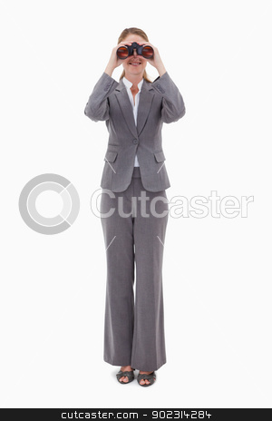 To use this stock image in your creative project, please select the size you need over to the right and click the "Add to Cart" button.
Your downloaded image will come with the Cutcaster watermark removed so don’t worry about the watermark you see on this page. Bank employee using binoculars stock photo, Bank employee using binoculars against a white background by Wavebreak Media