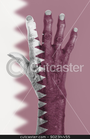 To use this stock image in your creative project, please select the size you need over to the right and click the "Add to Cart" button.
Your downloaded image will come with the Cutcaster watermark removed so don’t worry about the watermark you see on this page. Hand of an old woman wrapped in flag stock photo, Hand of an old woman wrapped in flag of Qatar by michaklootwijk