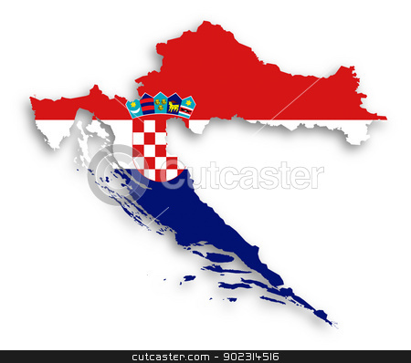 To use this stock image in your creative project, please select the size you need over to the right and click the "Add to Cart" button.
Your downloaded image will come with the Cutcaster watermark removed so don’t worry about the watermark you see on this page. Map of Croatia filled with flag stock photo, Map of Croatia filled with flag, isolated by michaklootwijk