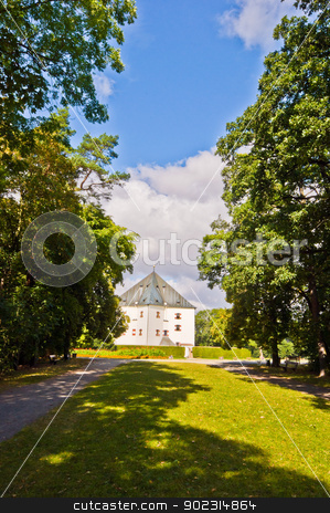 To use this stock image in your creative project, please select the size you need over to the right and click the "Add to Cart" button.
Your downloaded image will come with the Cutcaster watermark removed so don’t worry about the watermark you see on this page. Star royal summer palace stock photo, view of the Star royal summer palace in Prague by Juliane Jacobs