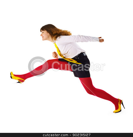 To use this stock image in your creative project, please select the size you need over to the right and click the "Add to Cart" button.
Your downloaded image will come with the Cutcaster watermark removed so don’t worry about the watermark you see on this page. Business woman speeds up somewhere hurrying up stock photo, The business woman speeds up somewhere hurrying up isolated on white background by Alexey Romanov