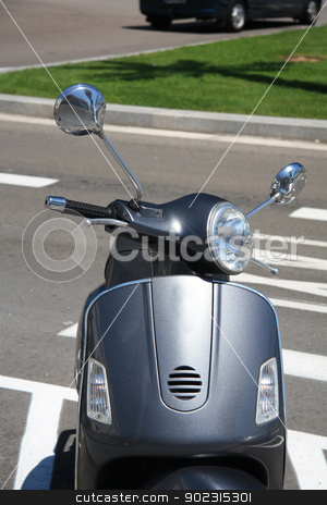 To use this stock image in your creative project, please select the size you need over to the right and click the "Add to Cart" button.
Your downloaded image will come with the Cutcaster watermark removed so don’t worry about the watermark you see on this page. Vintage scooter stock photo, Classic, vintage style scooter, parked on a street by Porto Sabbia