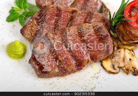 To use this stock image in your creative project, please select the size you need over to the right and click the "Add to Cart" button.
Your downloaded image will come with the Cutcaster watermark removed so don’t worry about the watermark you see on this page. grilled Kobe Miyazaky beef stock photo, grilled Kobe Miyazaky beef with fresh vegetables by Francesco Perre