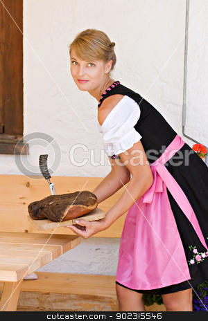 To use this stock image in your creative project, please select the size you need over to the right and click the "Add to Cart" button.
Your downloaded image will come with the Cutcaster watermark removed so don’t worry about the watermark you see on this page. Bavarian woman in a dirndl stock photo, Bavarian Dirndl woman serving a bacon on a plate Alm by Roland Stollner