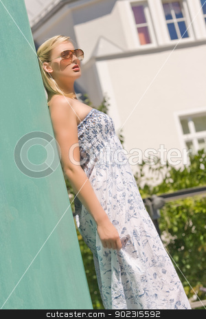 To use this stock image in your creative project, please select the size you need over to the right and click the "Add to Cart" button.
Your downloaded image will come with the Cutcaster watermark removed so don’t worry about the watermark you see on this page. Mrs. Summer stock photo, young models posing in fashionable plus size summer dress by Roland Stollner