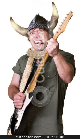To use this stock image in your creative project, please select the size you need over to the right and click the "Add to Cart" button.
Your downloaded image will come with the Cutcaster watermark removed so don’t worry about the watermark you see on this page. Heavy Metal Guitarist stock photo, Cigar smoking heavy metal guitarist with scarf by Scott Griessel