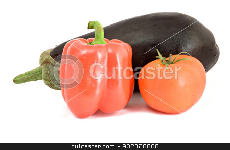 To use this stock image in your creative project, please select the size you need over to the right and click the "Add to Cart" button.
Your downloaded image will come with the Cutcaster watermark removed so don’t worry about the watermark you see on this page. Eggplant, sweet pepper, and tomato stock photo, Eggplant, sweet pepper, and tomato by vaeenma