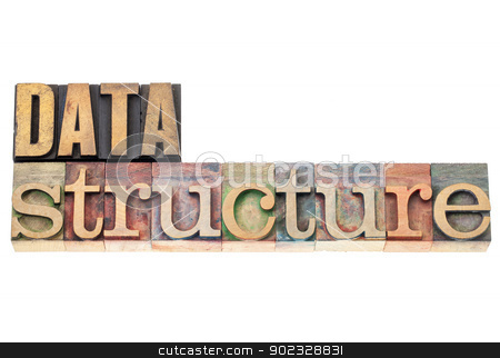 To use this stock image in your creative project, please select the size you need over to the right and click the "Add to Cart" button.
Your downloaded image will come with the Cutcaster watermark removed so don’t worry about the watermark you see on this page. data structure in wood type stock photo, data structure - isolated text in vintage letterpress wood type by Marek Uliasz