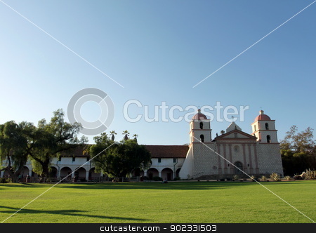 To use this stock image in your creative project, please select the size you need over to the right and click the "Add to Cart" button.
Your downloaded image will come with the Cutcaster watermark removed so don’t worry about the watermark you see on this page. Santa Barbara Mission stock photo, The Spanish historic Santa Barbara Mission in California. by Henrik Lehnerer