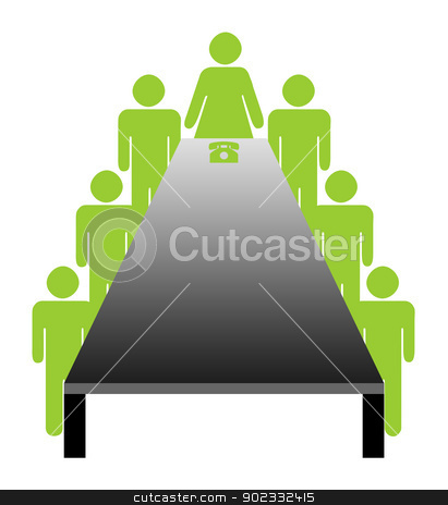 To use this stock image in your creative project, please select the size you need over to the right and click the "Add to Cart" button.
Your downloaded image will come with the Cutcaster watermark removed so don’t worry about the watermark you see on this page. Female boss in boardroom stock photo, Conceptual illustration of female or woman boss in boardroom with male colleagues sat at table. by Martin Crowdy